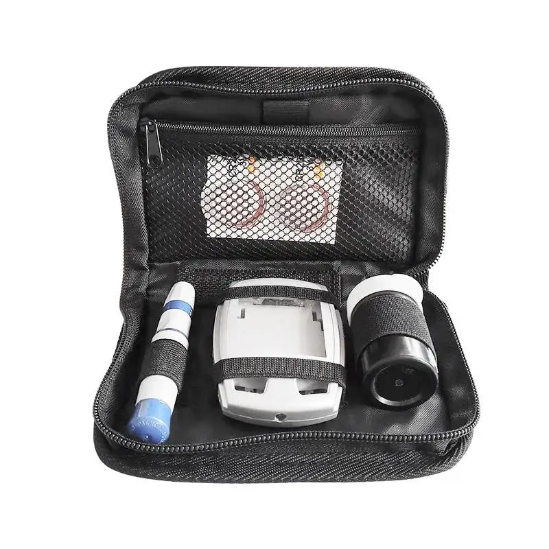 Portable Health Monitor Storage Bag | Black Zipper Organizer