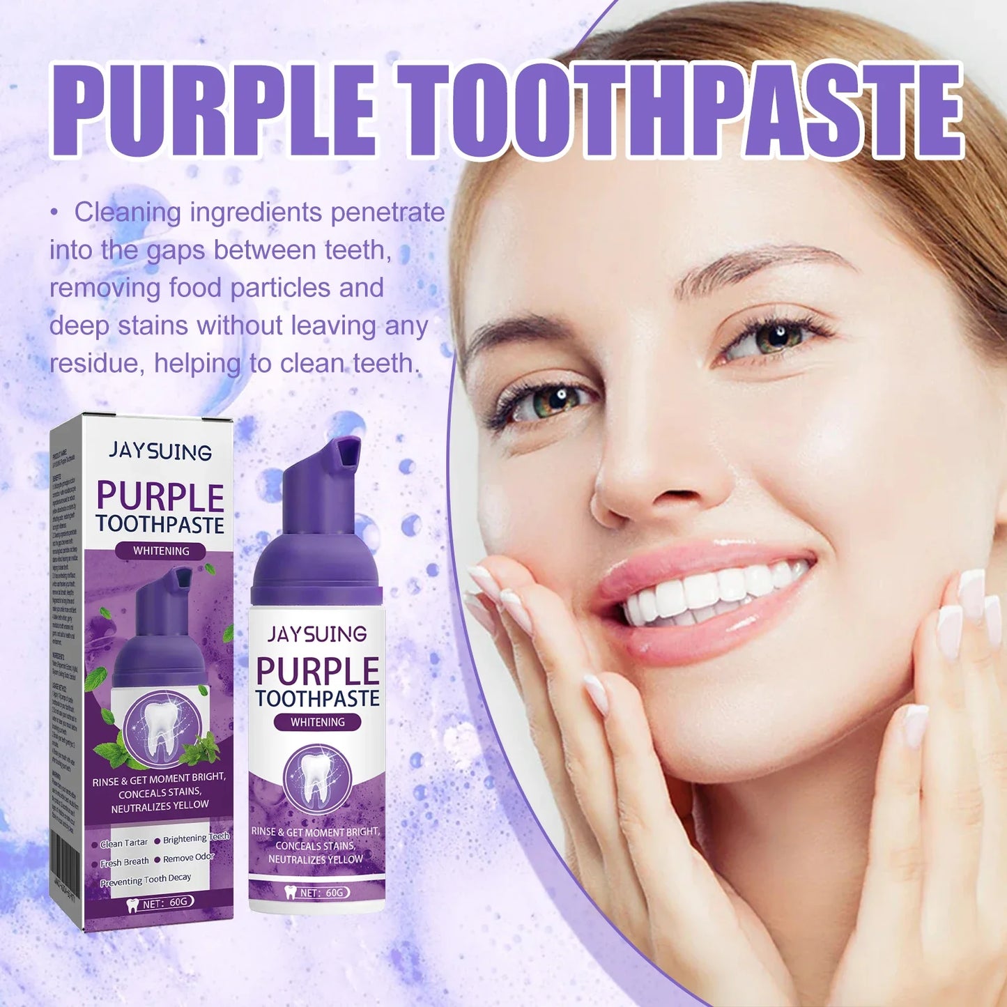 Purple Toothpaste Whitening Serum – Bright Smile & Fresh Breath
