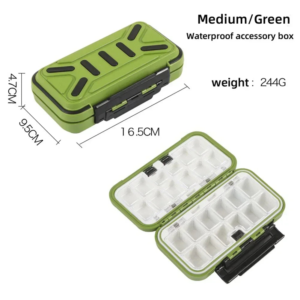 Waterproof Fishing Tackle Organizer Box | Lures Hooks Beads Fishing Tackle Box Peaceful Pleasures Health and Wellness Green-M