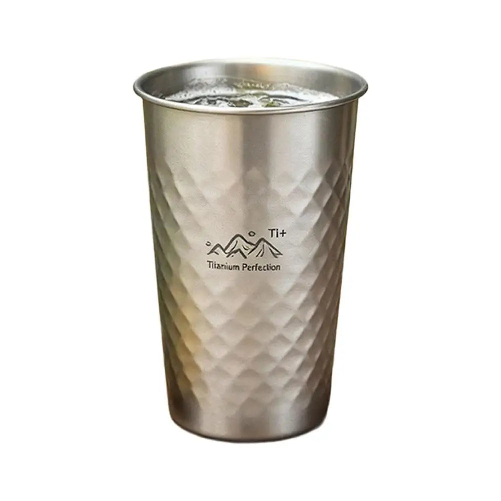 Titanium-Finish Camping Cup Set | 350–600ml Ultralight Drinkware
