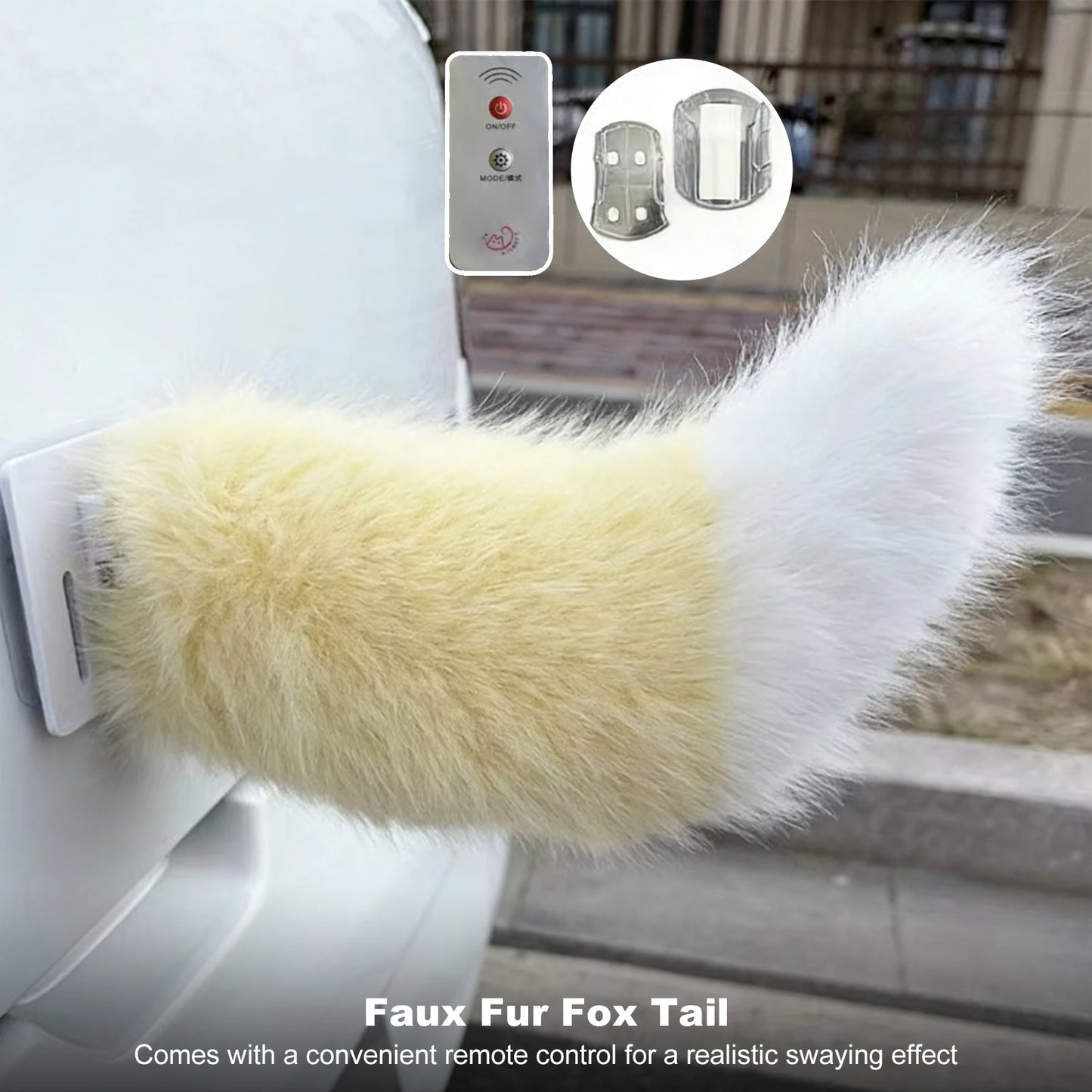 Cute Fuzzy Wagging Moving Tail Rechargeable Car Exterior Decoration Charm with Remote Control for Auto Trunk Bumpe Peaceful Pleasures Health and Wellness
