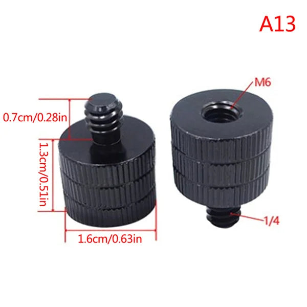 1/4" & 3/8" to M4–M10 Thread Screw Mount Adapter for Tripod