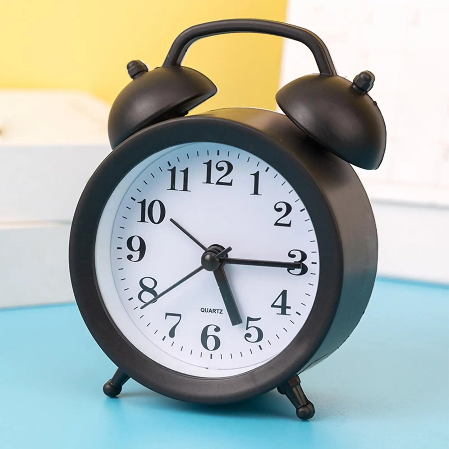 Retro Double Bell Silent Analog Alarm Clock – Desk & Bedside