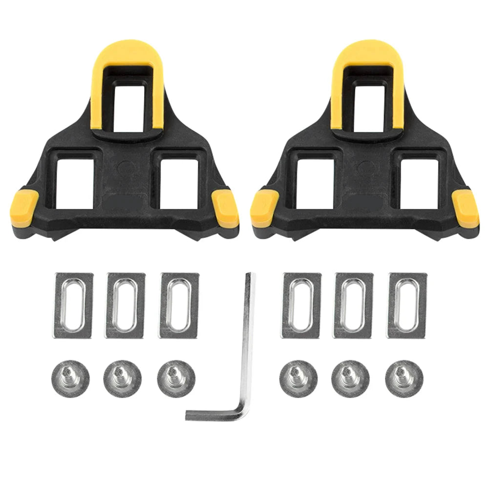 Bike Cleats Self-locking Cycling Pedals Cleat Set 6 Degree Float Bicycle Cleats SPD-SL Road Bike Pedals Indoor Cycling & Road Peaceful Pleasures Health and Wellness Yellow