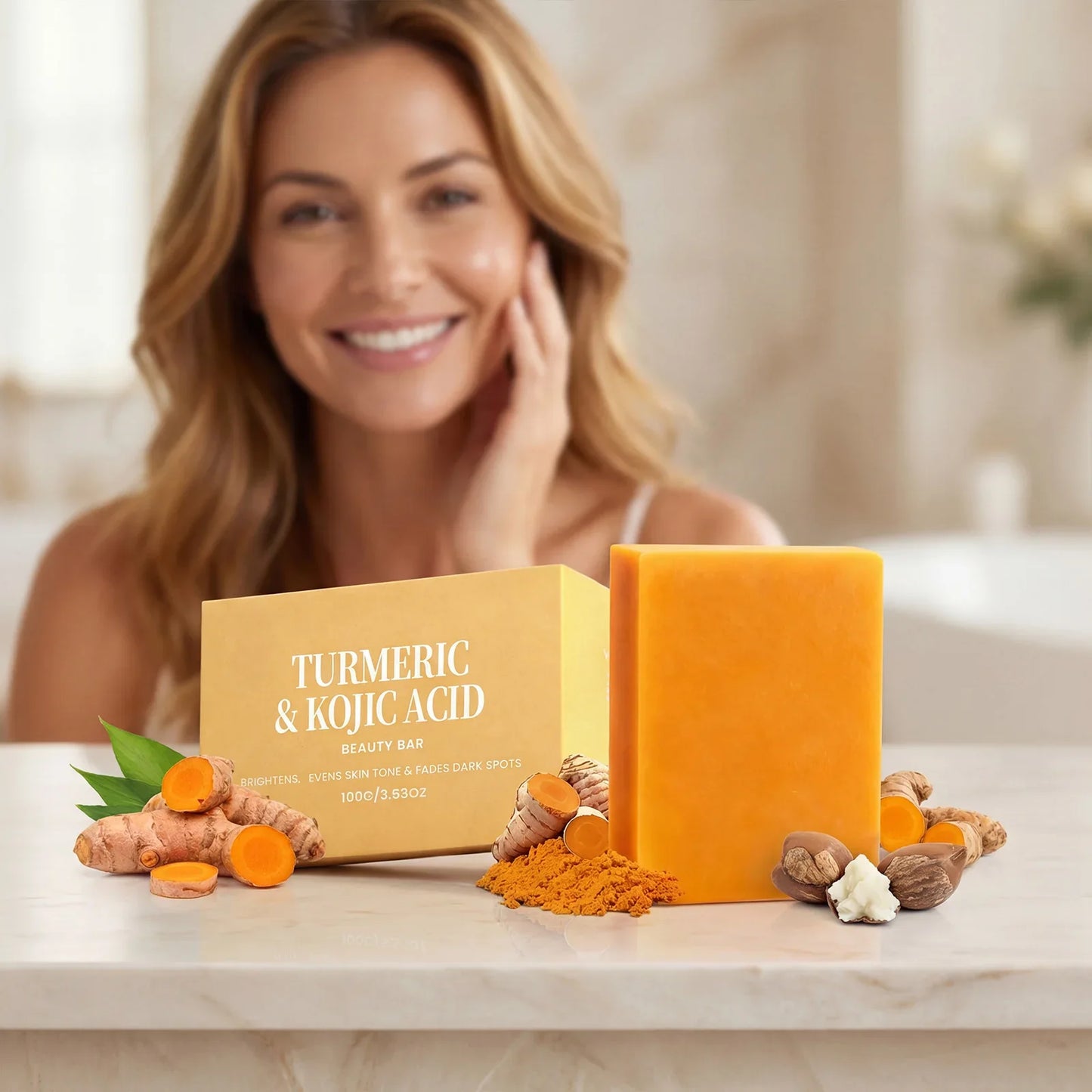 Turmeric & Kojic Acid Soap – Brightening Exfoliating Bar