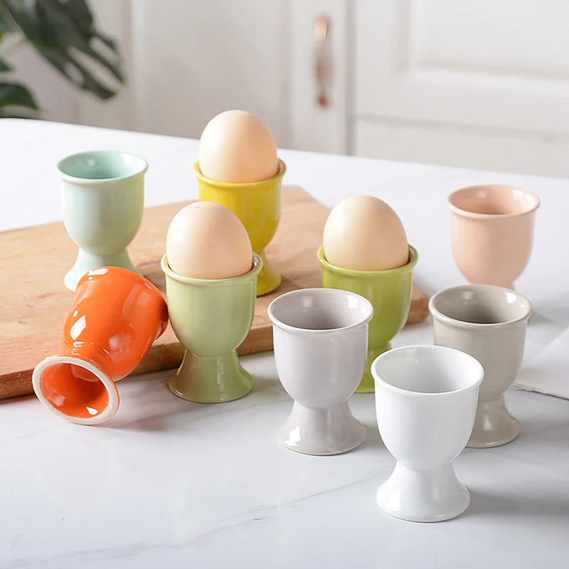 Ceramic Egg Cup Holder Candy Color – Breakfast Serving Cup
