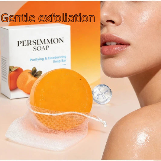 Japanese Persimmon Deodorant Soap Natural Gentle Exfoliation Brighten Deep Cleaning Oil Control Smoothing & Moisturizing Soap Peaceful Pleasures Health and Wellness