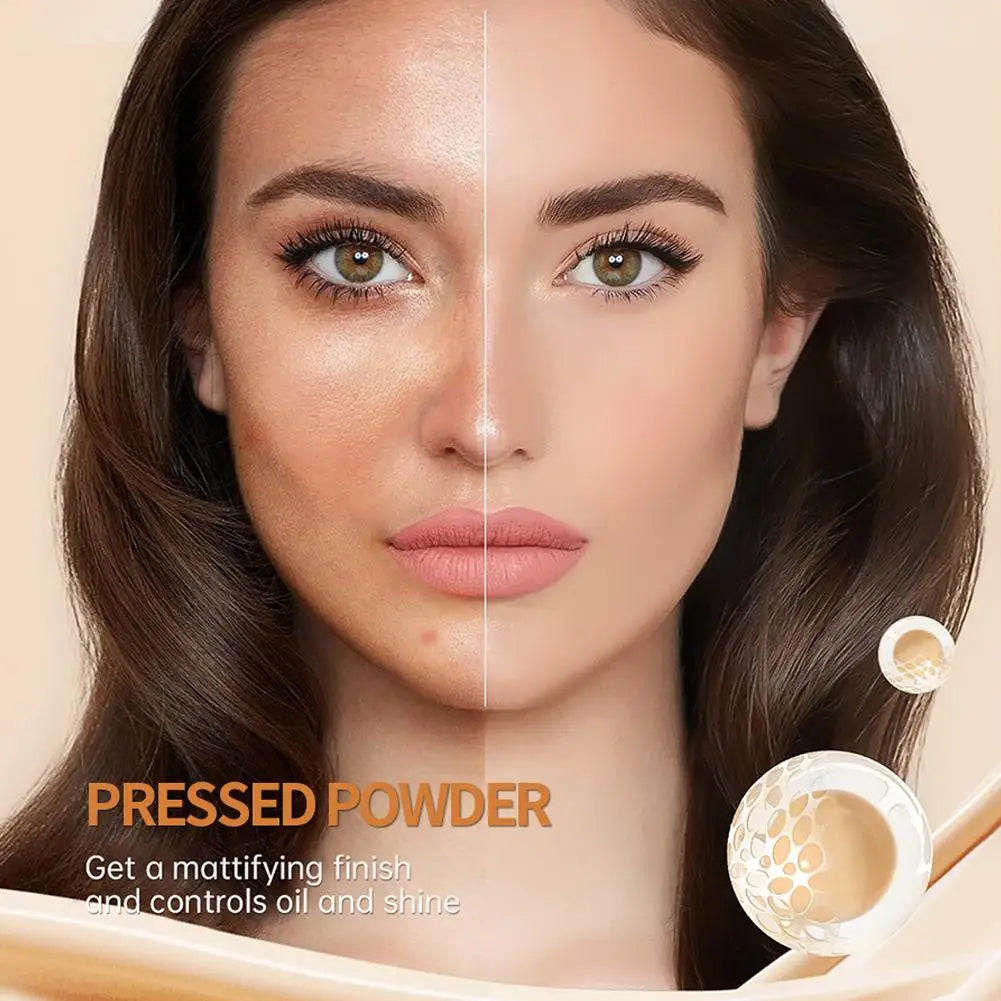 Face Setting Powder Long-Lasting Waterproof Matte Oil Control Compact Powder Concealer Finish Pressed Powder Makeup Peaceful Pleasures Health and Wellness