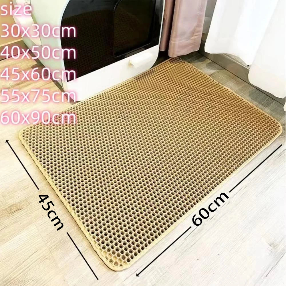 Large size Cat Litter Mat Eva Double Layer Waterproof Cat Litter Mat Pet Litter Box Mat Pet Toilet Cat Mat Cat Toilet Mat Peaceful Pleasures Health and Wellness