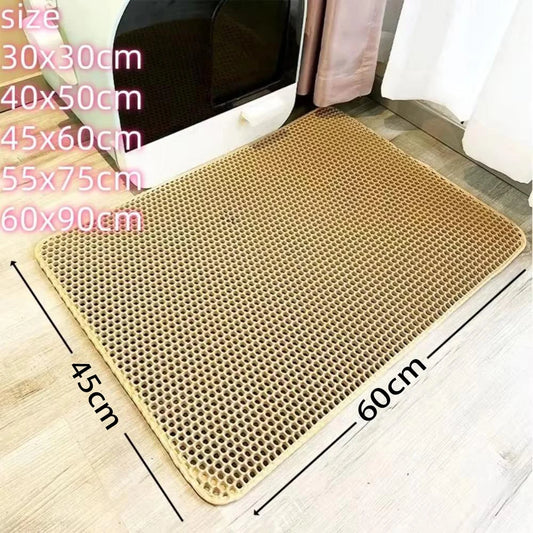 Large size Cat Litter Mat Eva Double Layer Waterproof Cat Litter Mat Pet Litter Box Mat Pet Toilet Cat Mat Cat Toilet Mat Peaceful Pleasures Health and Wellness