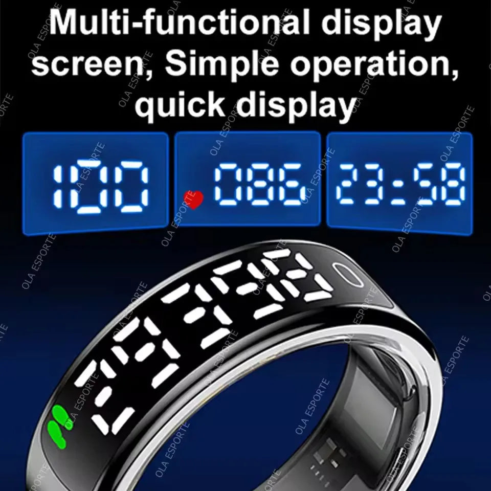2026 Smart Ring Men Women LED Dynamic Display Screen Heart Rate Blood Oxygen Monitoring 5ATM Waterproof Multi Sports Modes Gifts Peaceful Pleasures Health and Wellness