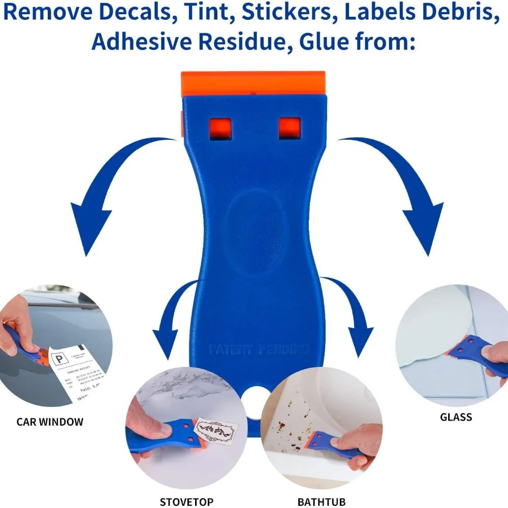Automotive Adhesive Remover Kit with Scraper & Blades - Safe for Car Paint, Glass, Decal, Sticker, Emblem & Vinyl Glue Removal Peaceful Pleasures Health and Wellness