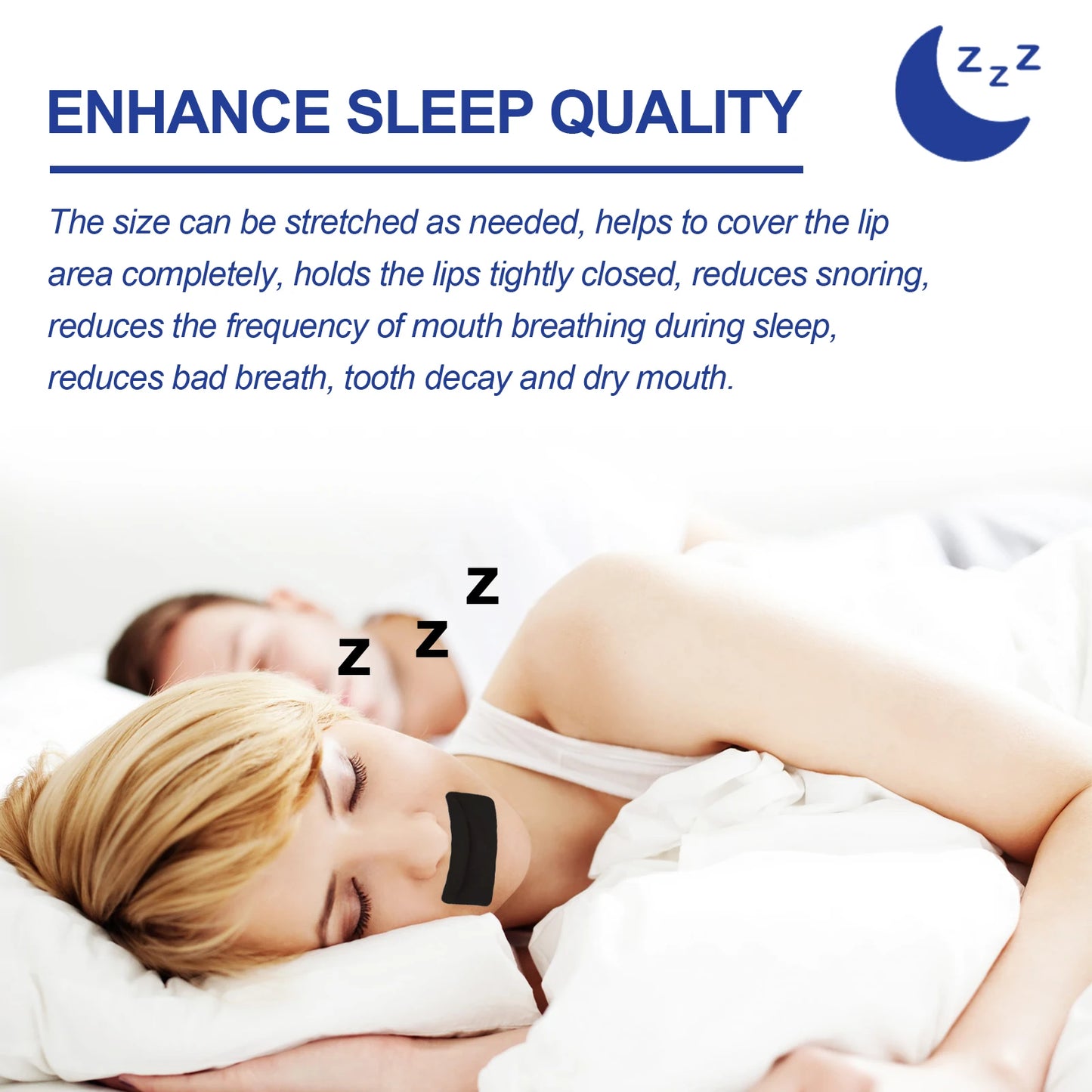 Anti Snoring Mouth Tape Breathing Correction Sleeping Keep Mouth Close Stop Snoring Aid Reduce Dry Mouth Promote Nose Breathing Peaceful Pleasures Health and Wellness