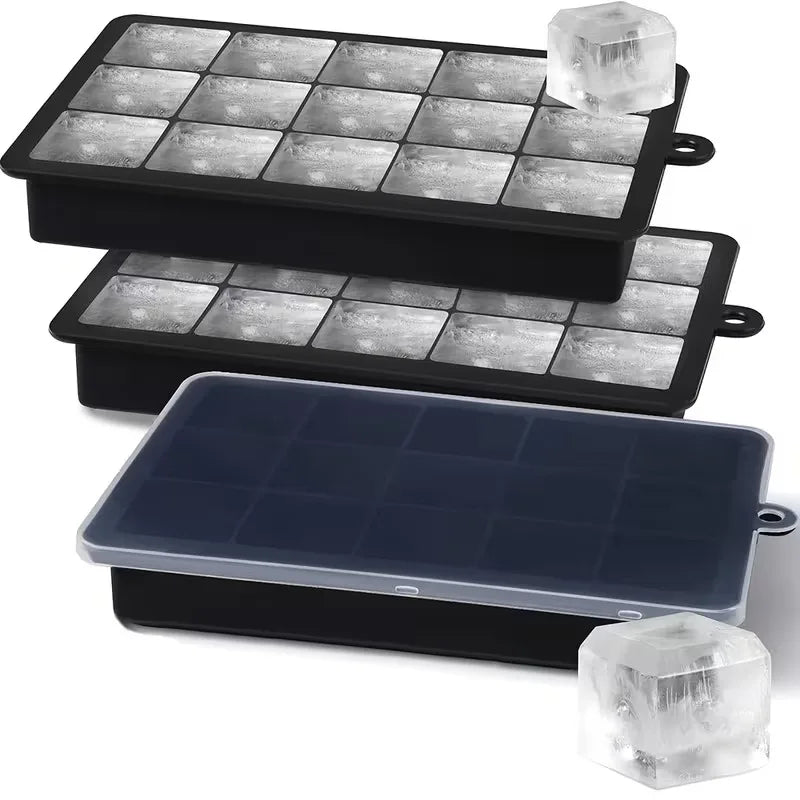 Silicone Ice Cube Mold & Ice Ball Maker | 4/6/8/15 Compartments