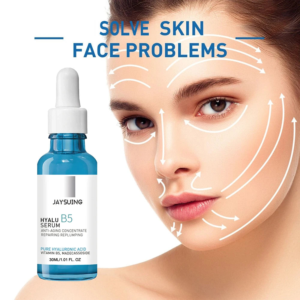 Hyaluronic Facial Serum Moisturizing Smooth Wrinkles Shrink Pores Face Lift Tightening Fade Fine Lines Nourishing Face Care New Peaceful Pleasures Health and Wellness