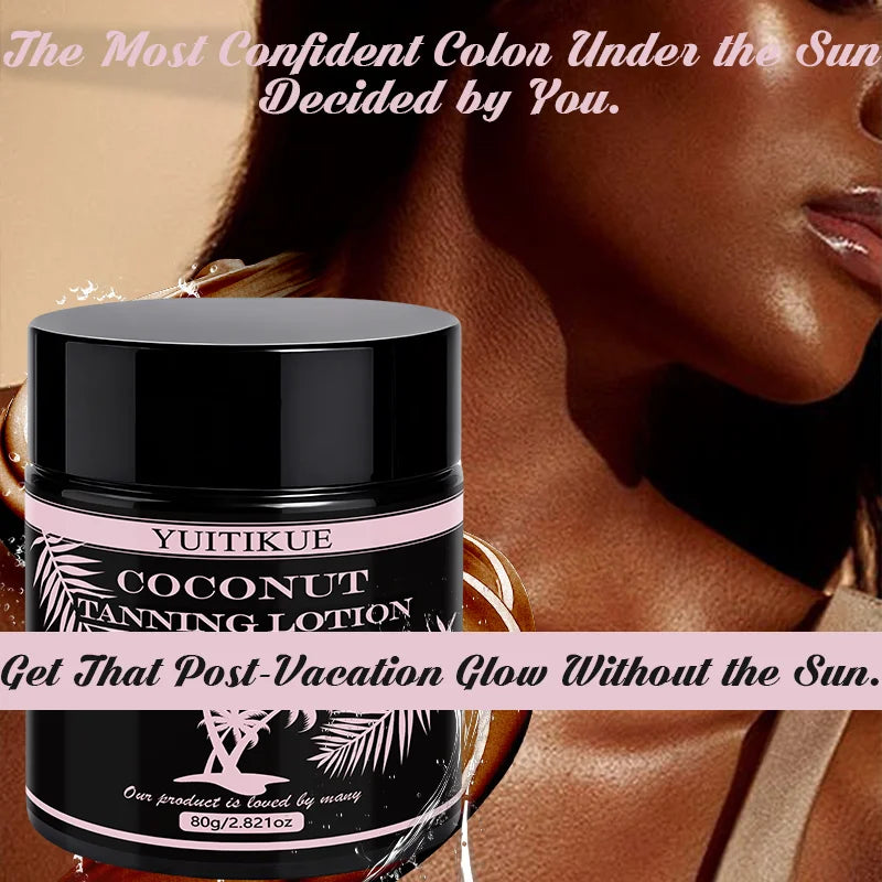 YUITIKUE Coconut Sunless Tanner – Hydrating Self Tanning Cream Sunless Self Tanner Peaceful Pleasures Health and Wellness