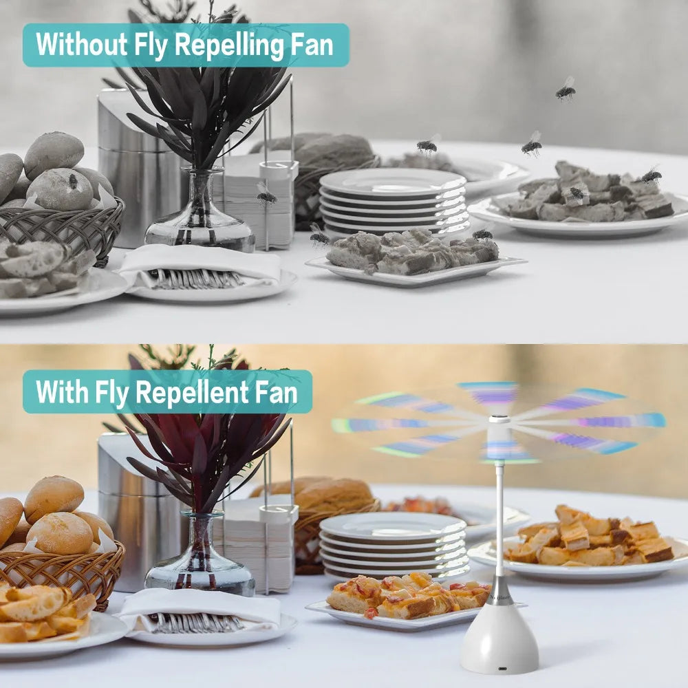 Fly Repellent Table Fan – Soft Blades, USB & Battery Powered