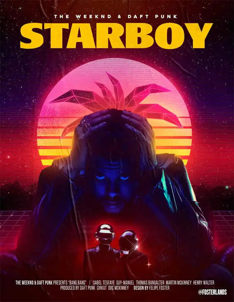 The Weeknd Canvas Wall Art | Starboy Hip Hop Poster Print