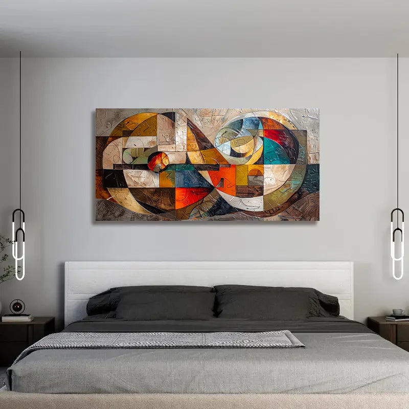 Modern Abstract Canvas Wall Art | Colorful Geometric Decor Abstract Canvas Print Peaceful Pleasures Health and Wellness