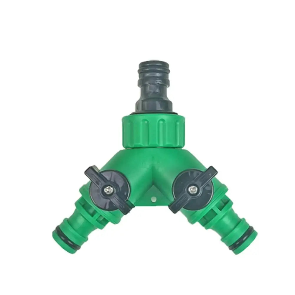 2-Way Garden Hose Splitter Y Connector with Dual Valves