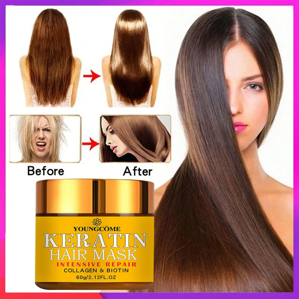 YOUNGCOME Keratin Biotin Hair Mask – Smooth & Nourish 30/60g