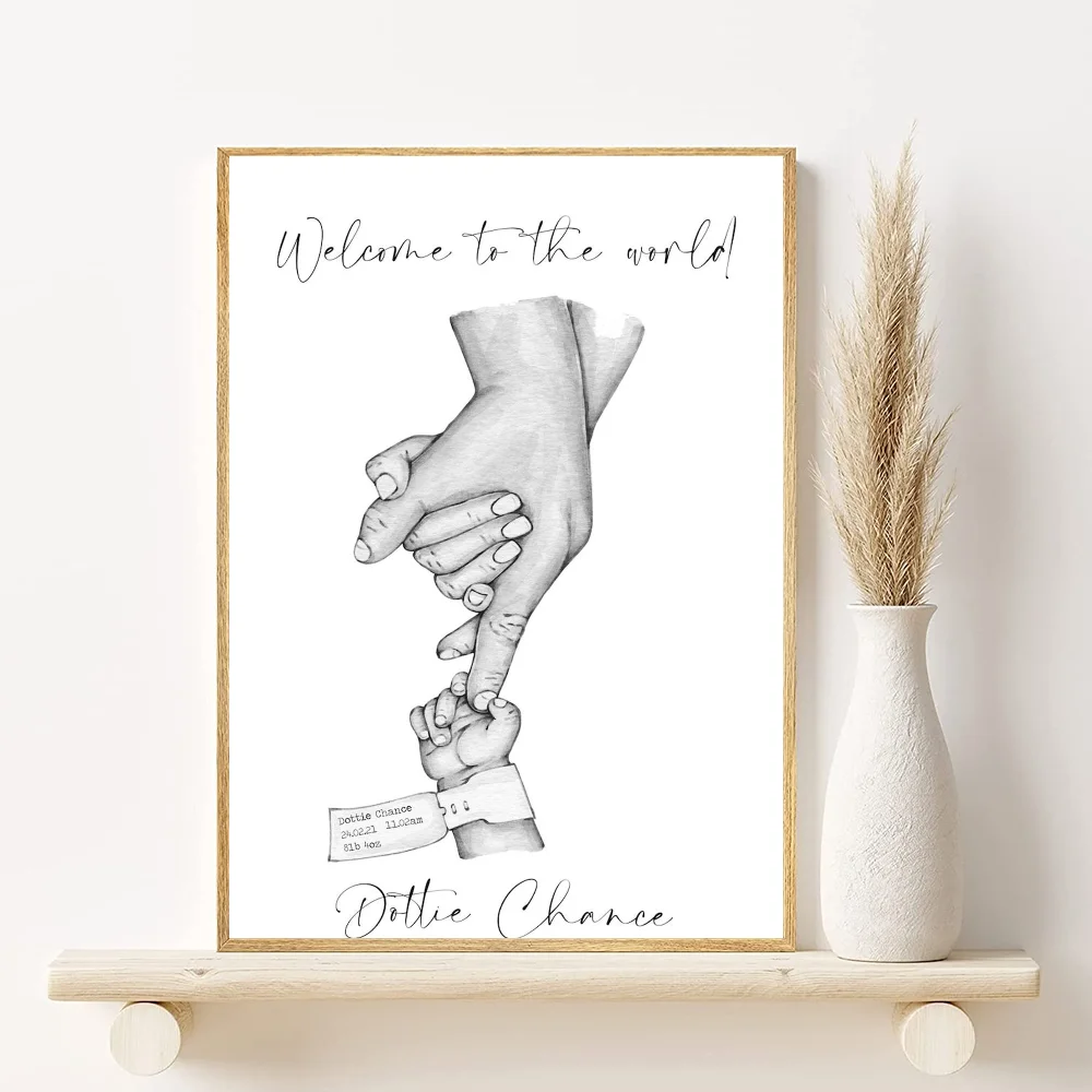 Family Hands Abstract Art Poster | Modern Wall Décor Wall Art Poster Peaceful Pleasures Health and Wellness z5 30X40cmNoframe