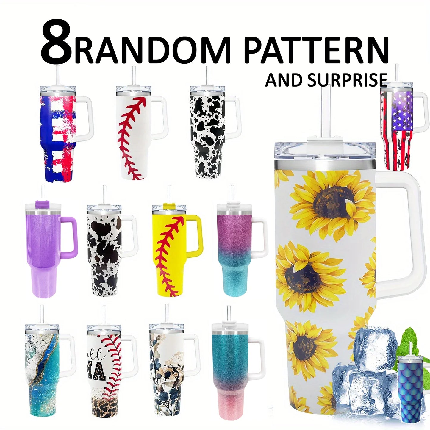 40oz Insulated Tumbler with Handle – Stainless Steel Travel Cup