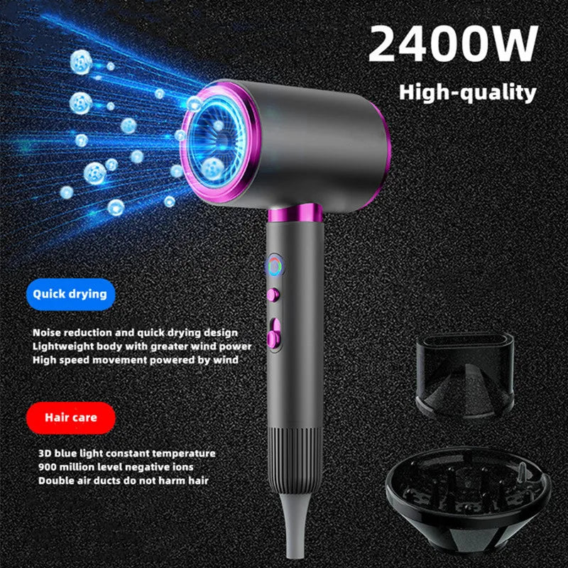 Manufacturer's Direct Selling High-Speed Hair Dryer 2400w High-Power Negative Ion Blue Light Hair Care Home Hair Salon Hair Drye Peaceful Pleasures Health and Wellness