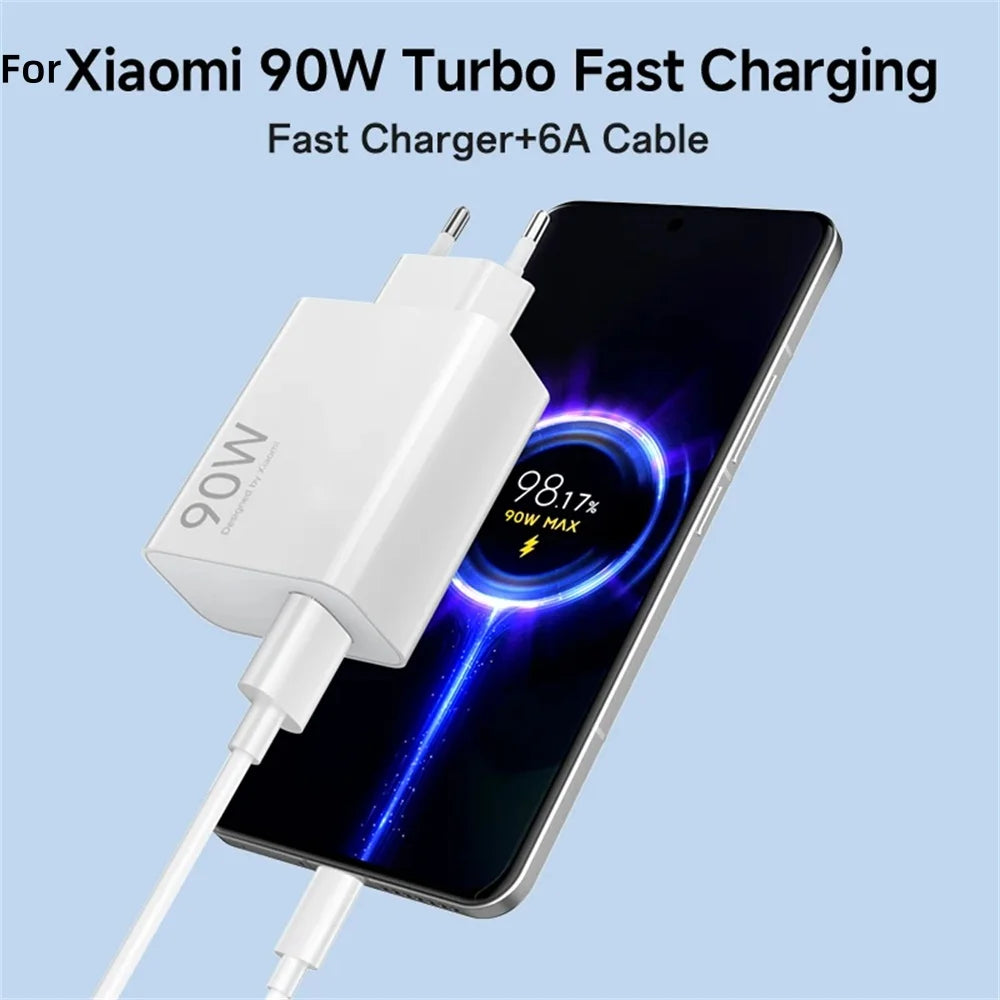 90W Fast Charging Kit USB-C 6A for Xiaomi Redmi Poco