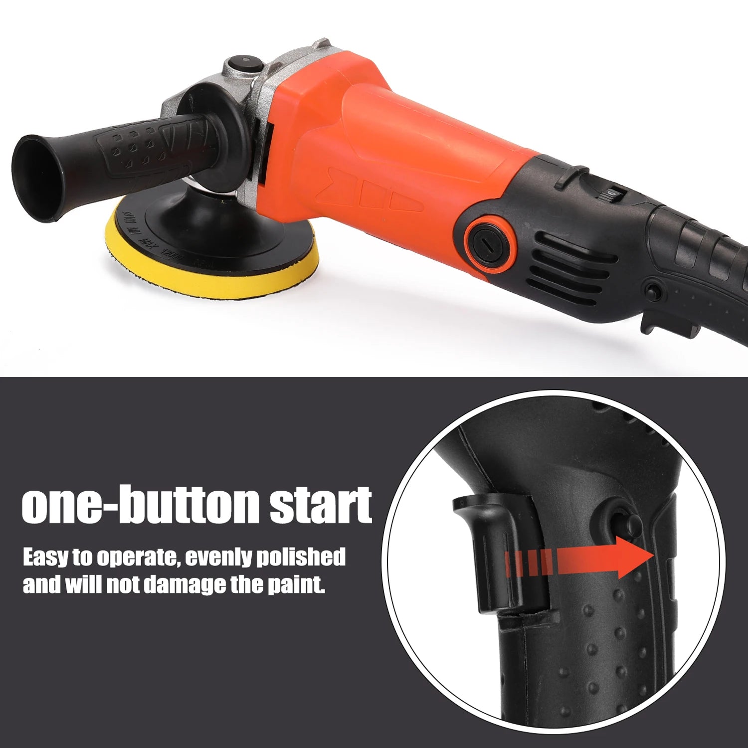 1200W 220V Automotive Polisher Adjustable Speed Car Electric Polisher Waxing Machine Automobile Furniture Polishing Tool Peaceful Pleasures Health and Wellness
