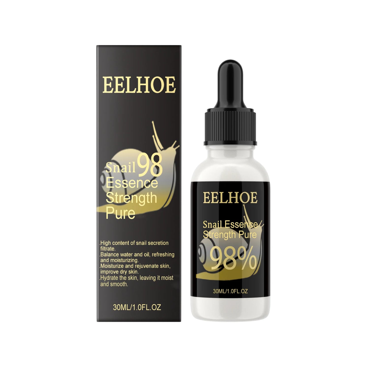 Snail Essence Fade Fine Lines Repair Skin Barrier Moisturizing Refines Pores Nourishes Rejuvenates Anti Wrinkle Facial Essence Peaceful Pleasures Health and Wellness 30ml Boxed