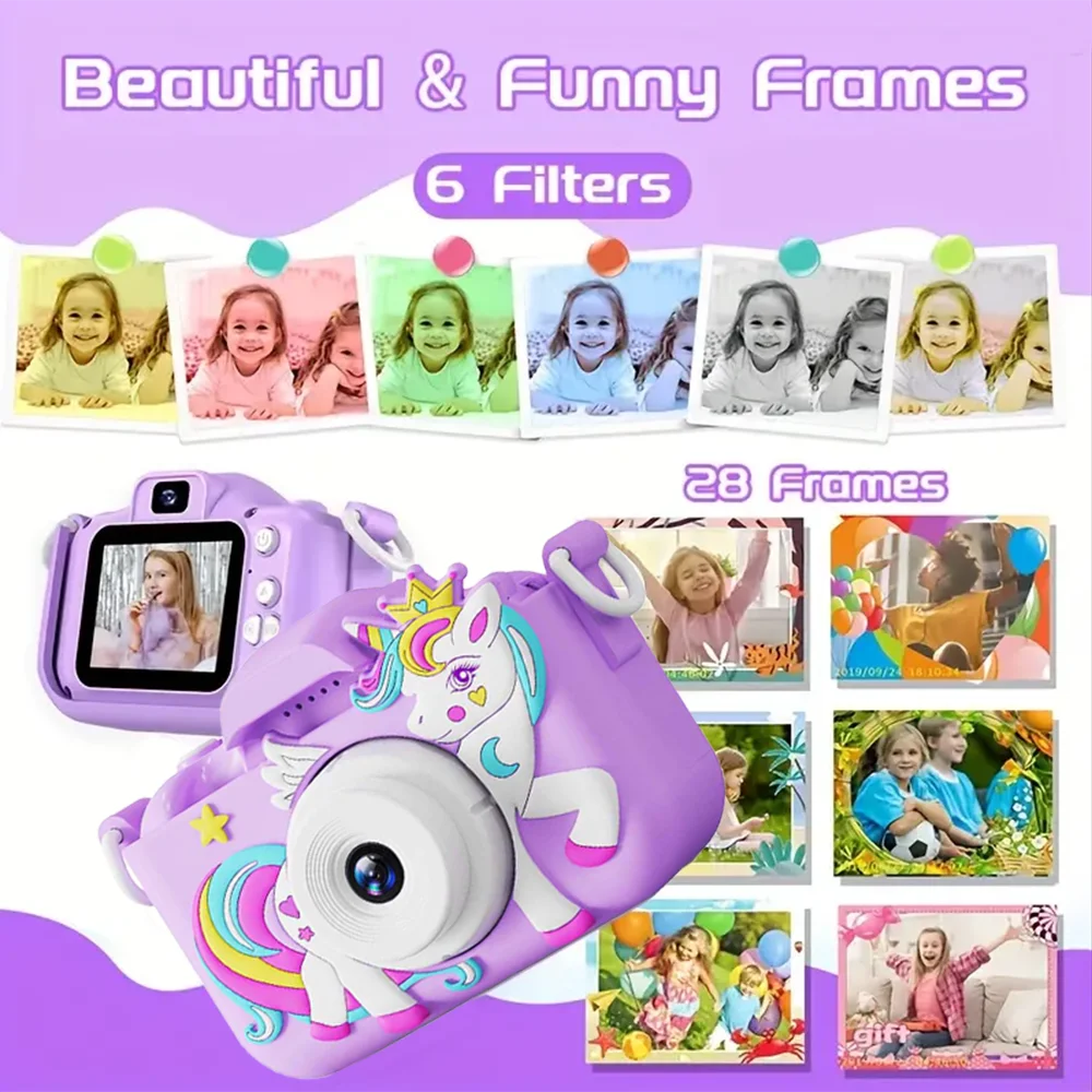 Kids Camera Toys for Boys Girls Selfie HD Digital Video Shockproof Camcorder Christmas Birthday Girls 32GB Card Included Peaceful Pleasures Health and Wellness