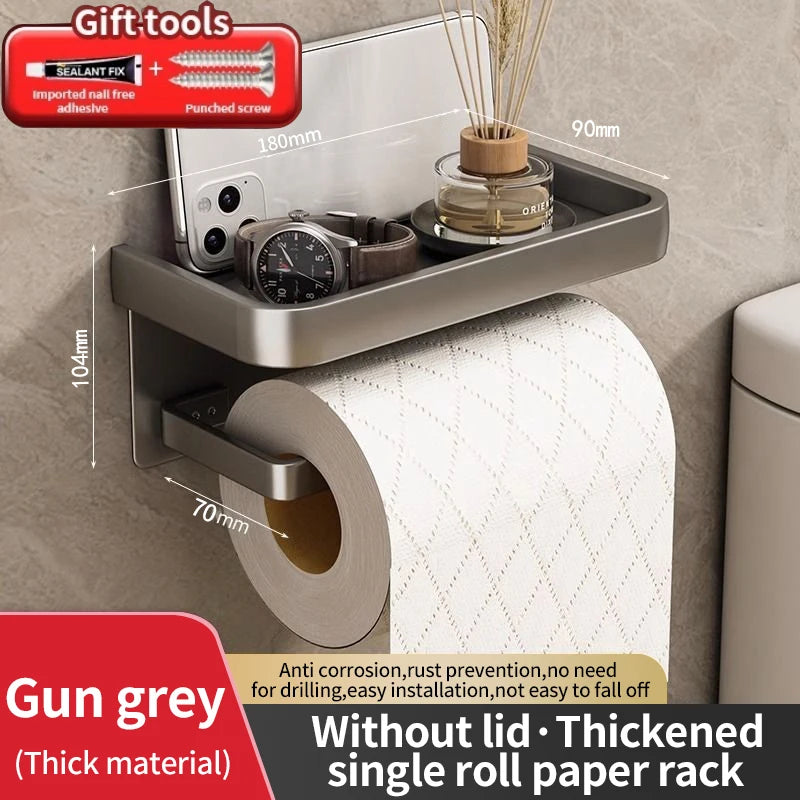 Wall Mounted Aluminum Toilet Paper Holder – Waterproof