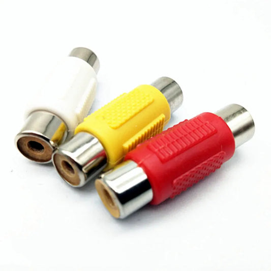 10PCS Straight RCA Female to Female connector Jack AV cable joiner coupler Audio Video Peaceful Pleasures Health and Wellness White 10Pcs