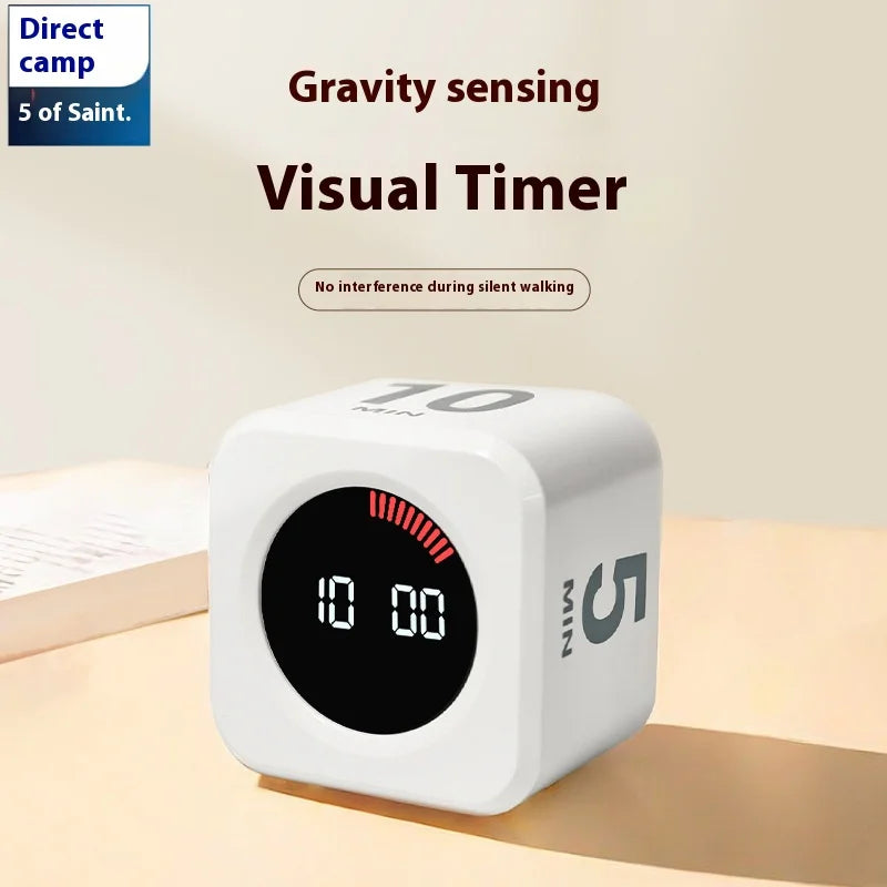 Visual Timer Learning Gravity Sensing Cube Flip Learning Fitness Time Management Mini Timer Peaceful Pleasures Health and Wellness