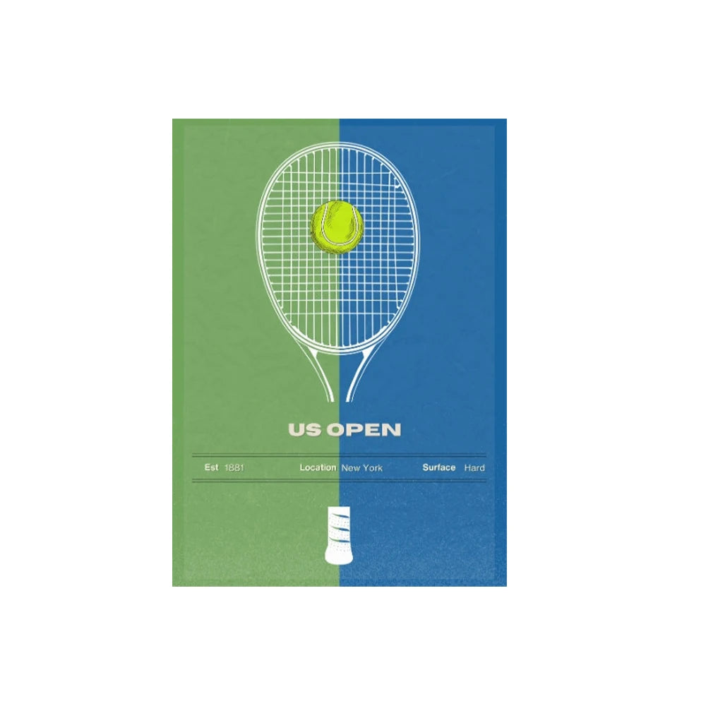 Tennis Evolution Wall Art Poster Aussie Open Canvas Art Prints US Open Wall Decor Picture Wimbledon Tennis Canvas Painting Peaceful Pleasures Health and Wellness PF37795 50x70cm Unframed
