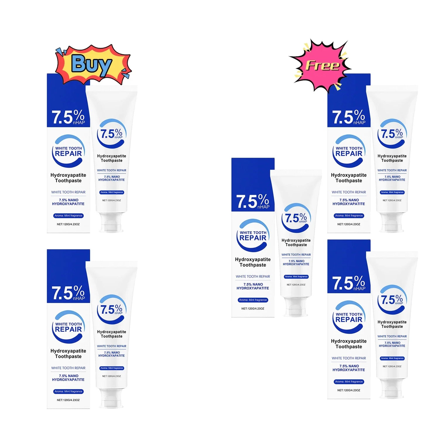 Hydroxyapatite Whitening Toothpaste – Fresh Breath & Stain Removal