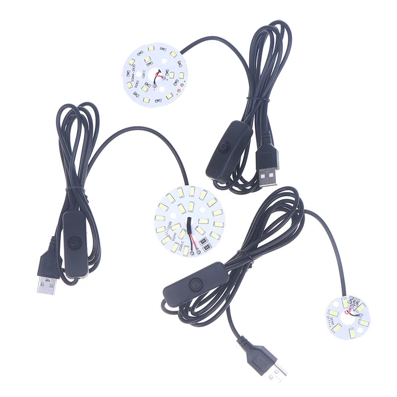 USB Plug Low Voltage DC 5V LED Light Source SMD 5730/2835 LED Light Beads Ring Chip With 1.5m Swtich Cable 3/5/10W White Light Peaceful Pleasures Health and Wellness