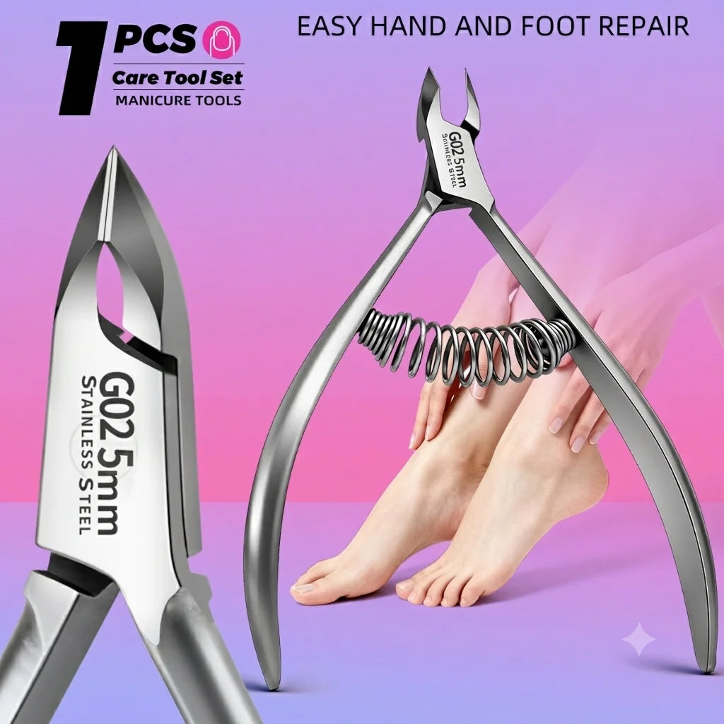 Professional stainless steel cuticle nippers, easily remove edge hangnails and cuticles, built-in spring labor-saving cutter, Peaceful Pleasures Health and Wellness