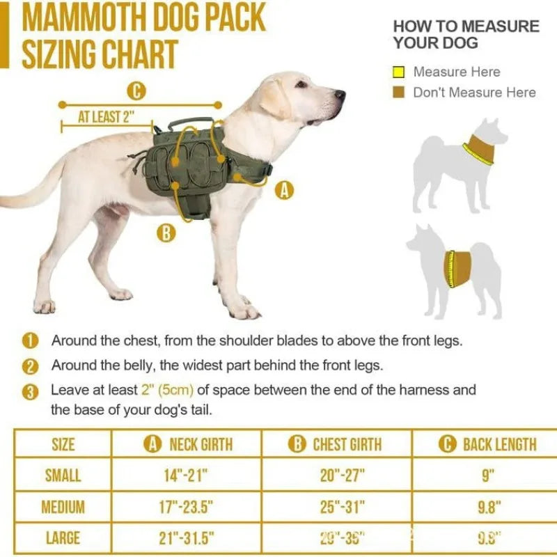 Nylon Tactical Dog Harness Vest for Medium & Large Dogs Tactical Dog Harness Peaceful Pleasures Health and Wellness