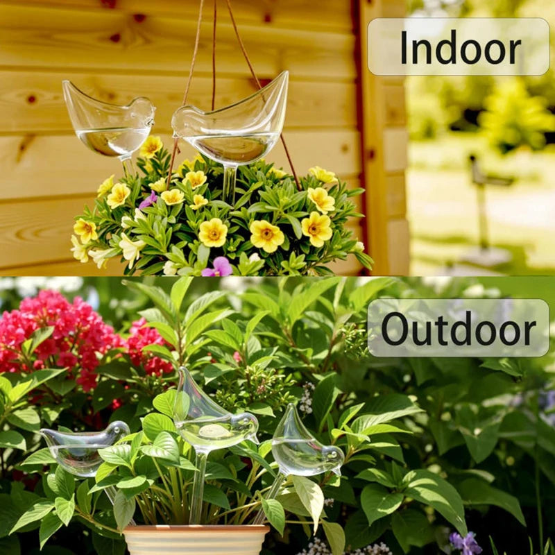 Bird-Shaped Self-Watering Plant Globes – 3/6pcs Plastic Watering Devices for Indoor & Outdoor Plants