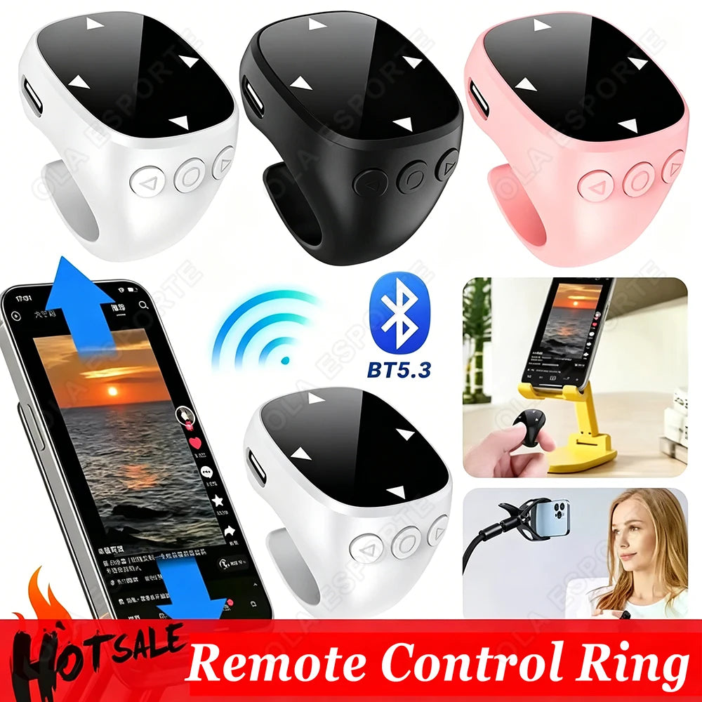 Remote Control Touch Screen Page Turner For Web page Bluetooth Camera Video Recording for iPad iPhone Remote Scrolling Ring Peaceful Pleasures Health and Wellness