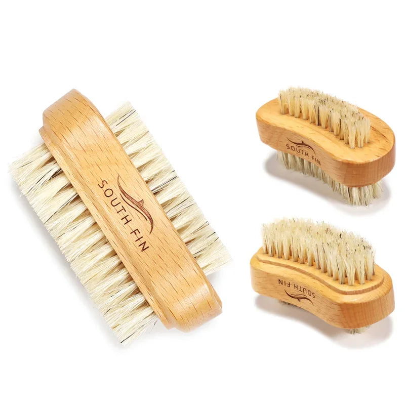 Double Sides Brushes Nail Cleaning Brush with Wooden Handle Natural Bristles Manicure Pedicure Tool Scrubbing Brush Peaceful Pleasures Health and Wellness