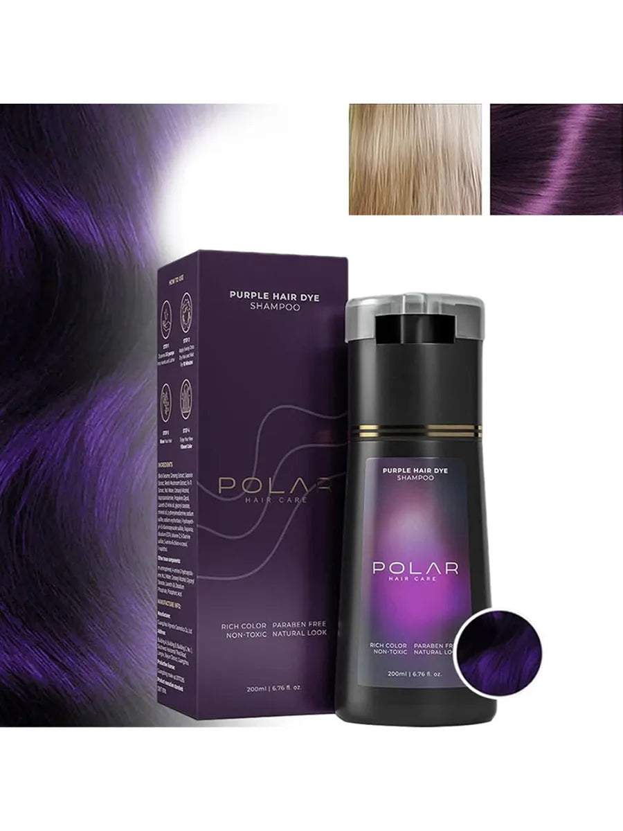 Easy To Operate Fast Hair Dye Shampoo Quick Color Change Hair Dye Products Natural Plant Gray Hair Covering Hair Care Products Peaceful Pleasures Health and Wellness Purple