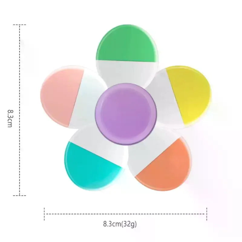 5-in-1 Flower Spiral Highlighter Pen | Fluorescent Fingertip Spin