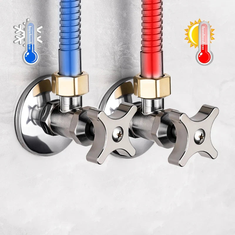 304 Stainless Steel 1/2" Triangle Angle Valve – Hot & Cold Water
