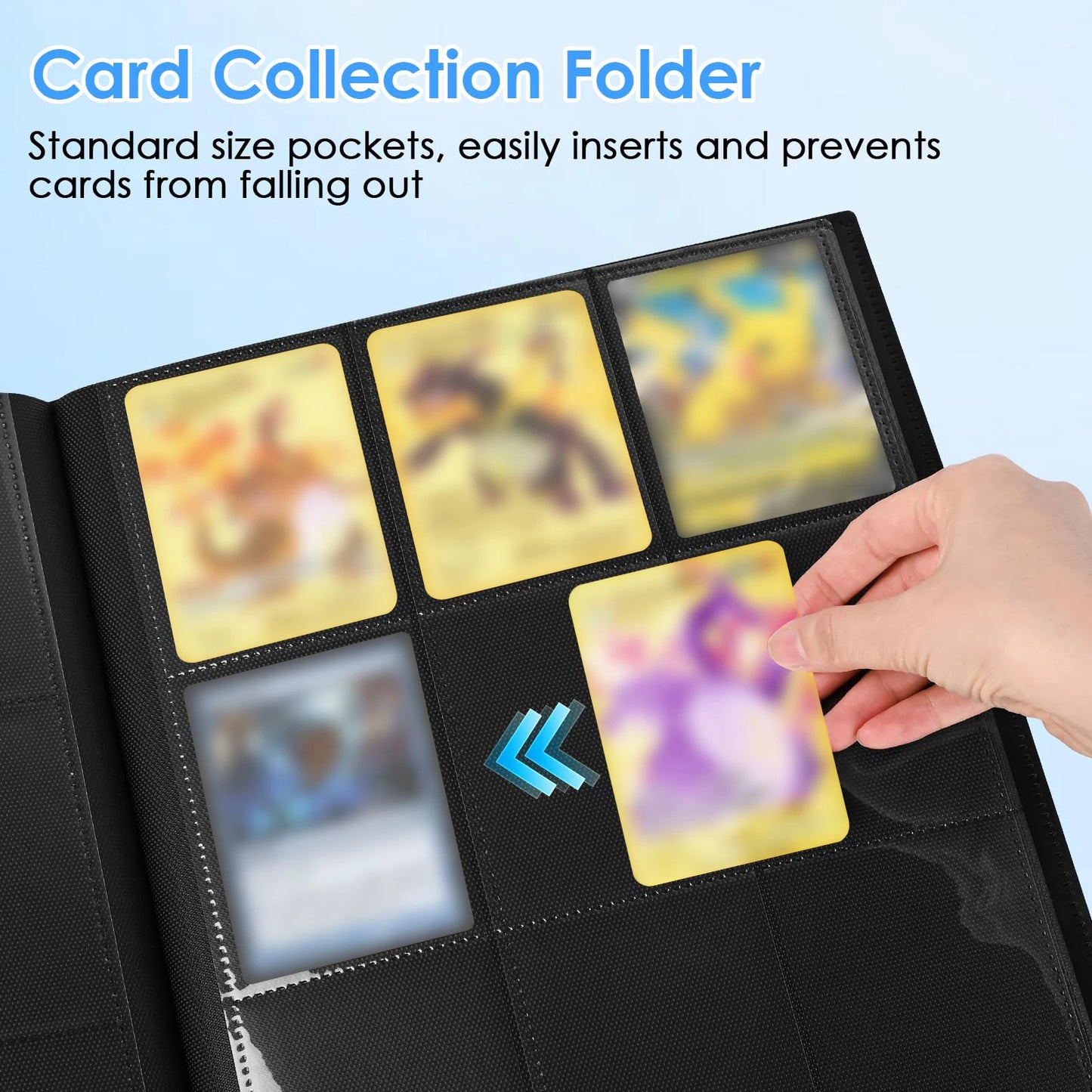 Card Binder 9-Pockets Trading Card Collector Holder Kpop Idol Photo Albums Portable Storage Case for TCG & Sports Game Cards Peaceful Pleasures Health and Wellness
