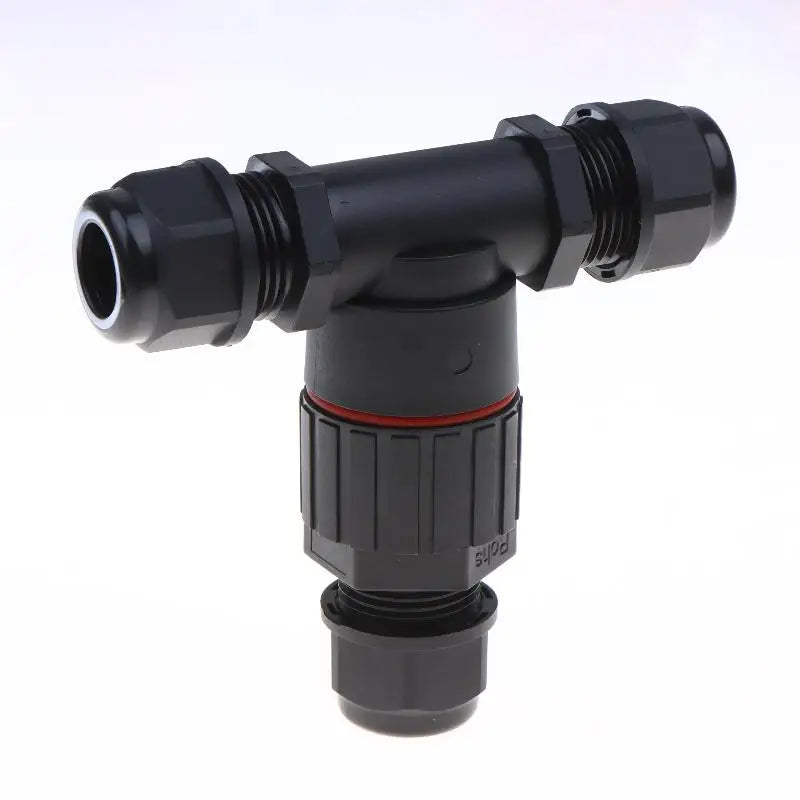 1Pc T Shape Waterproof Electric Connector Quick Screw Connect Push-in Terminals IP68 2/3/4/5Pin For Junction Box Wire Connector Peaceful Pleasures Health and Wellness