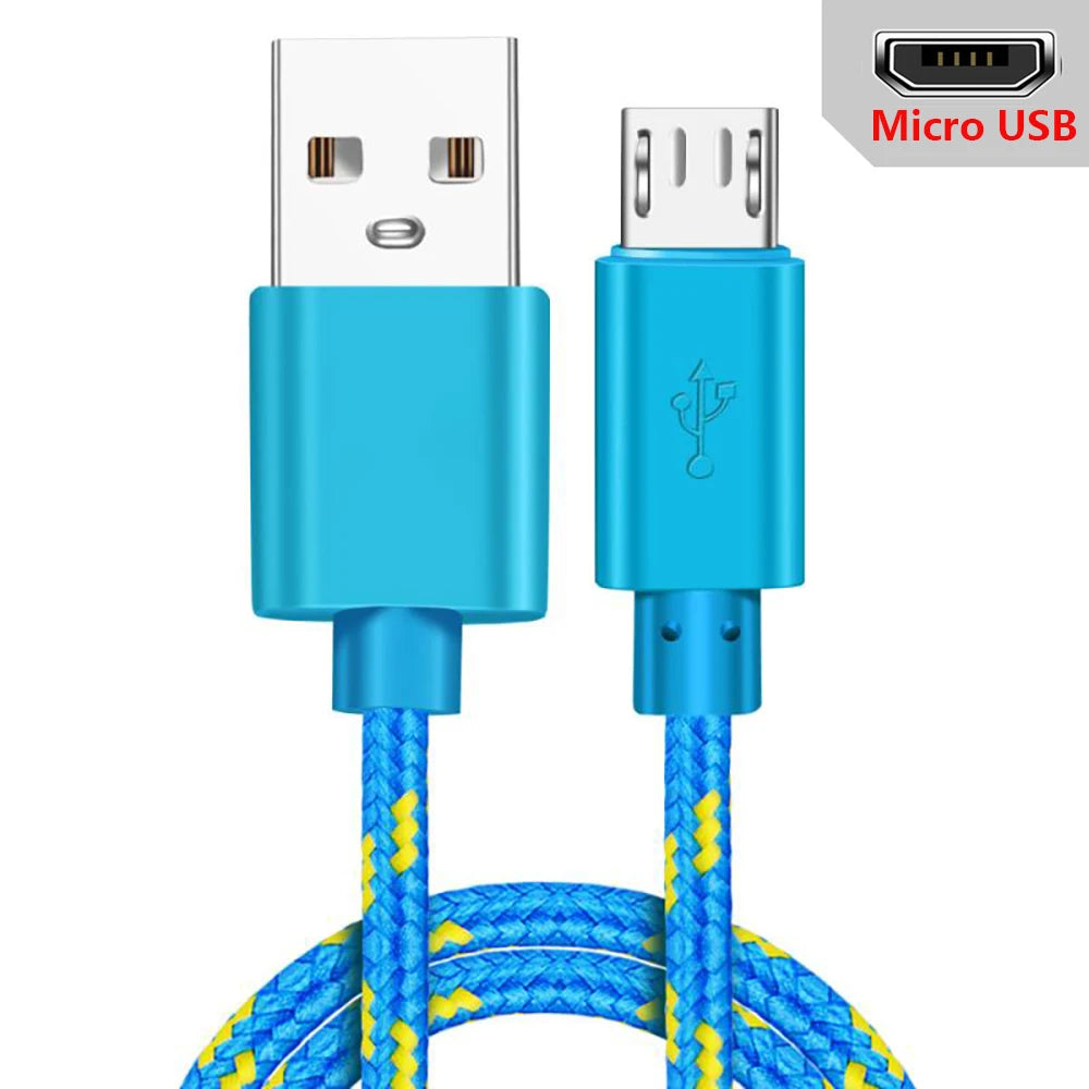 Nylon Braided Micro USB Fast Charge Cable 1M 2M 3M – Android