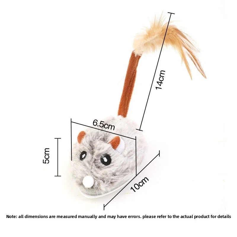 Fun Realistic Cat Plush Mouse Toy, Interactive Running Mice with Dog Tail for Cats, Kitten Teaser Pet Toys for Indoor Play and Peaceful Pleasures Health and Wellness